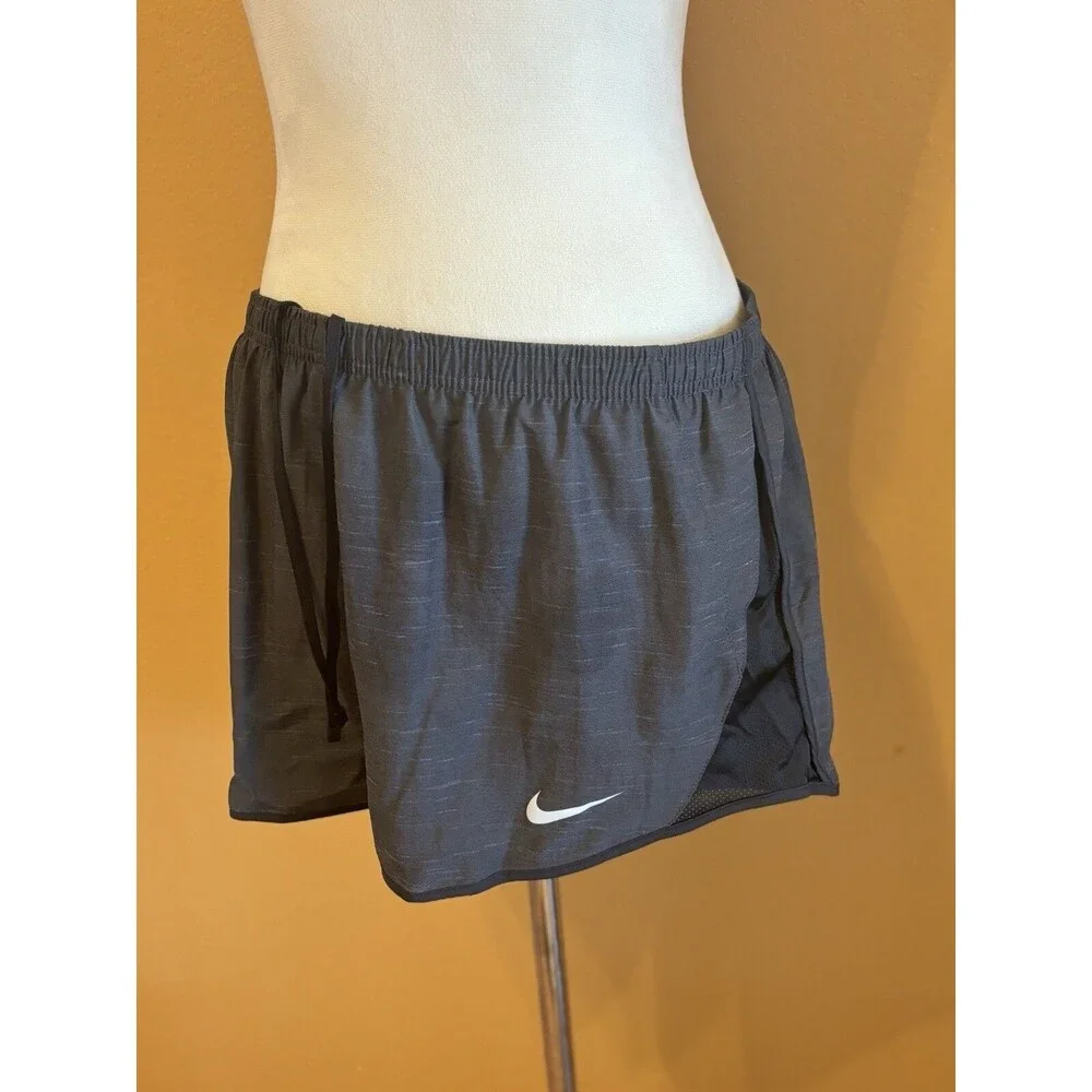 Nike Women's L Dri-Fit Running Shorts Gray Lined Drawstring NWT Athletic